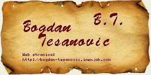 Bogdan Tešanović vizit kartica